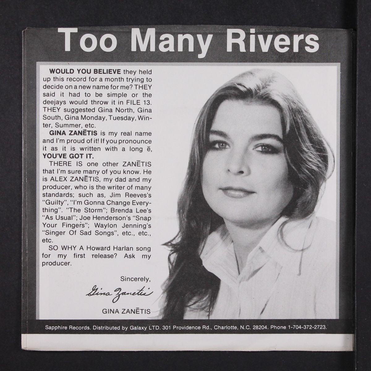 too many rivers by GINA ZANETIS