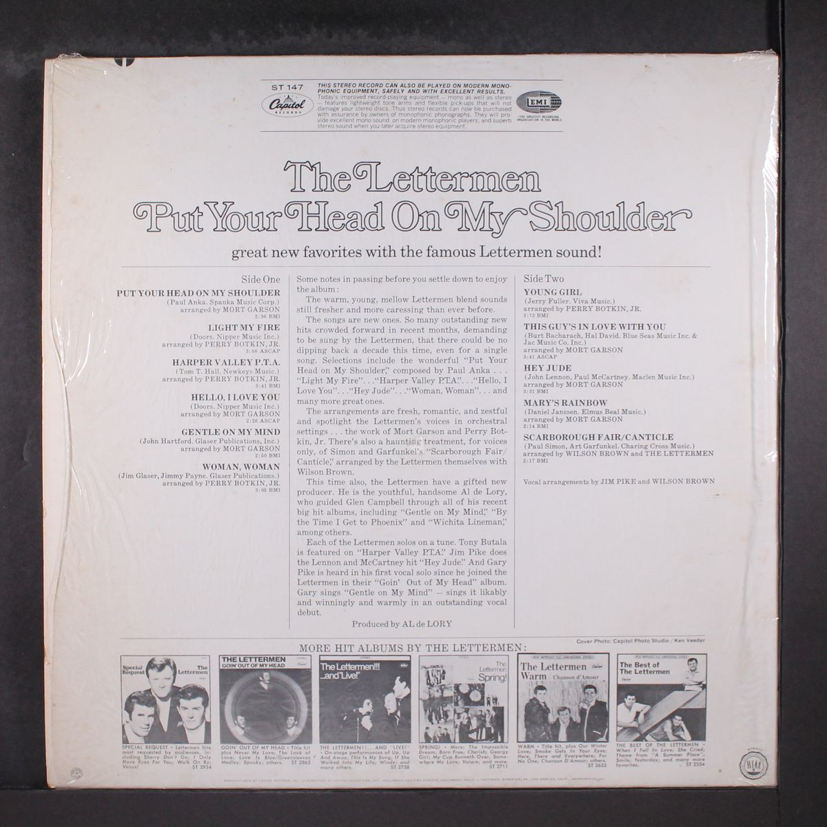 put your head on my shoulder by LETTERMEN