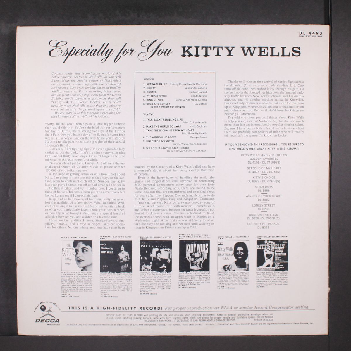 especially for you by KITTY WELLS