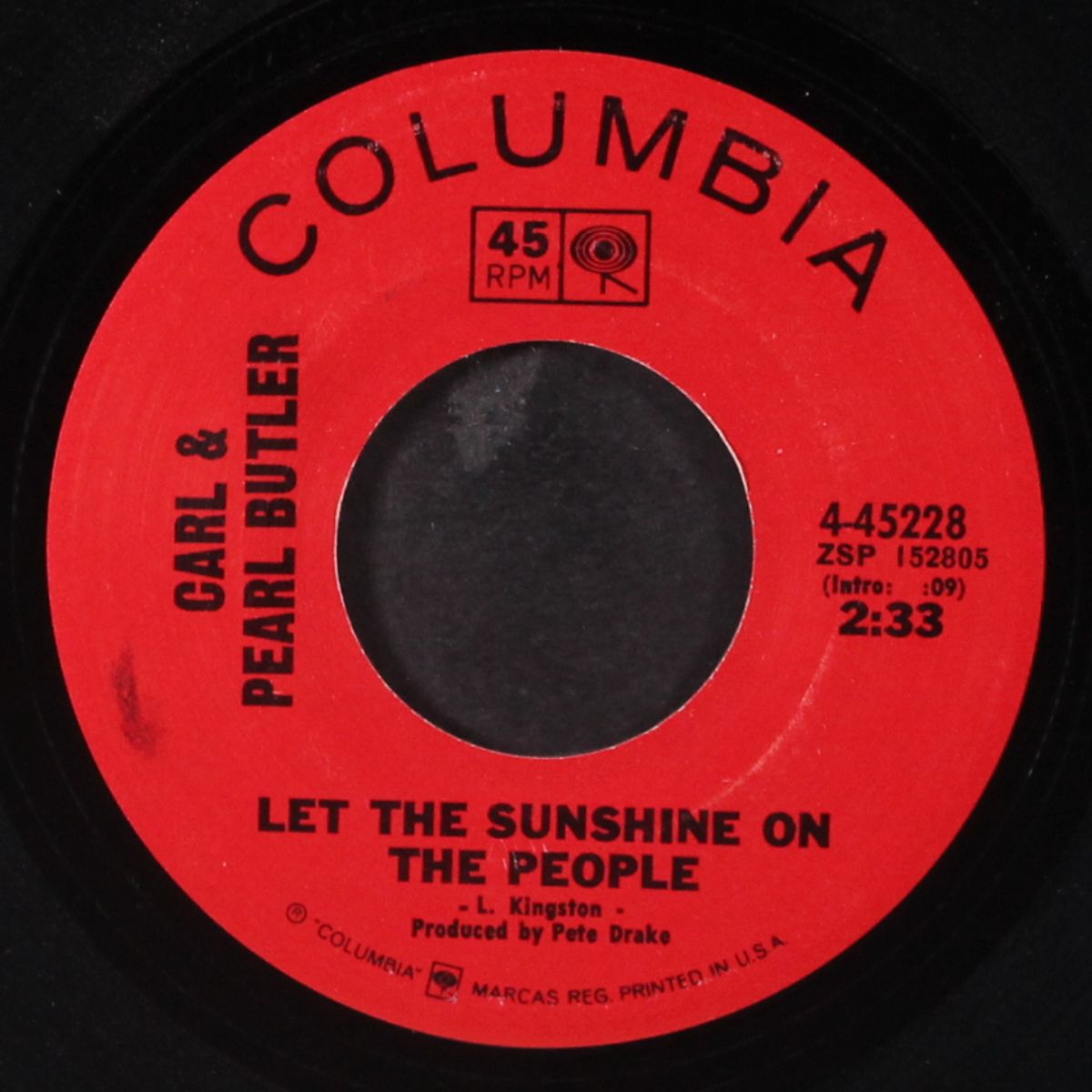 let the sunshine on the people by CARL BUTLER & PEARL
