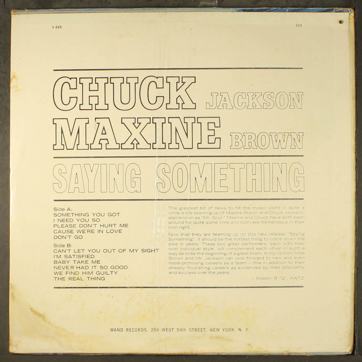 saying something by CHUCK JACKSON & MAXINE BROWN