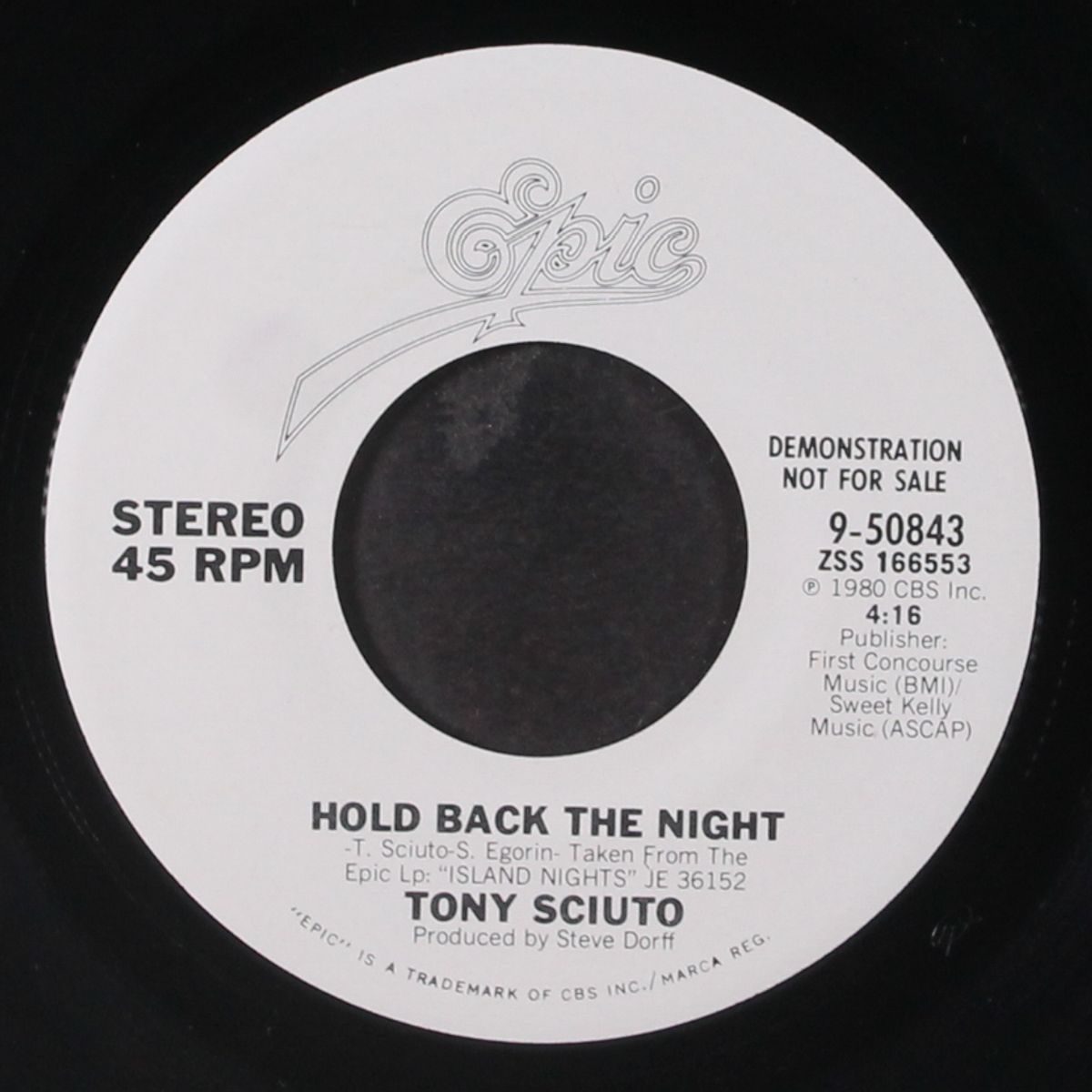 hold back the night / same by TONY SCIUTO