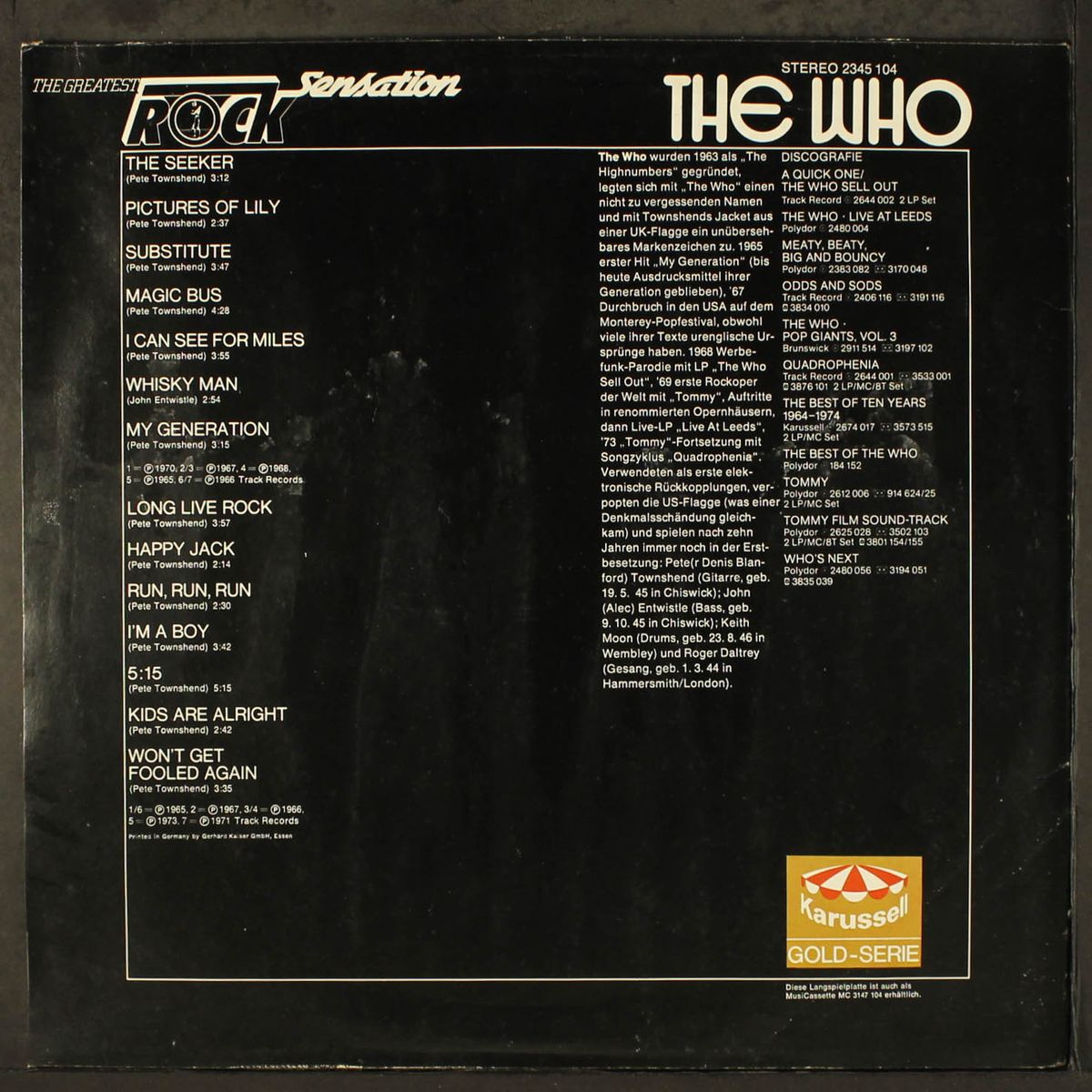 greatest rock sensation by WHO