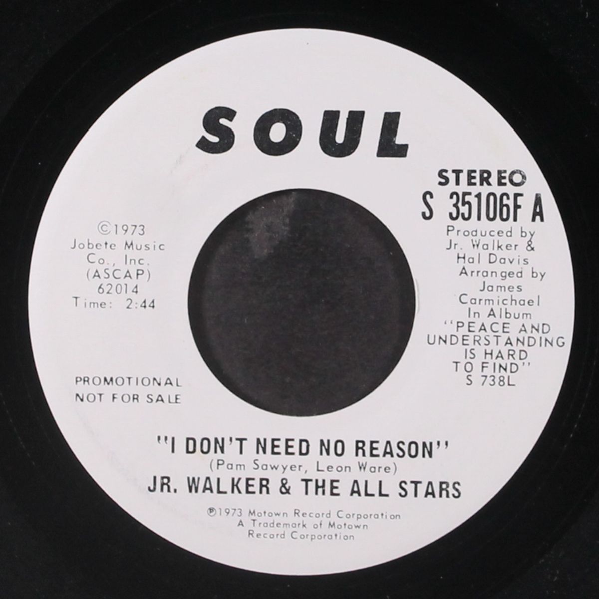 i don't need no reason by JR. WALKER & ALL STARS