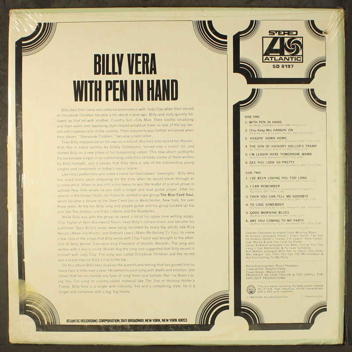 with pen in hand by BILLY VERA