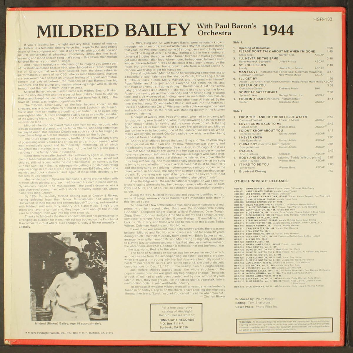 uncollected/ with paul baron's orchestra, 1944 by MILDRED BAILEY