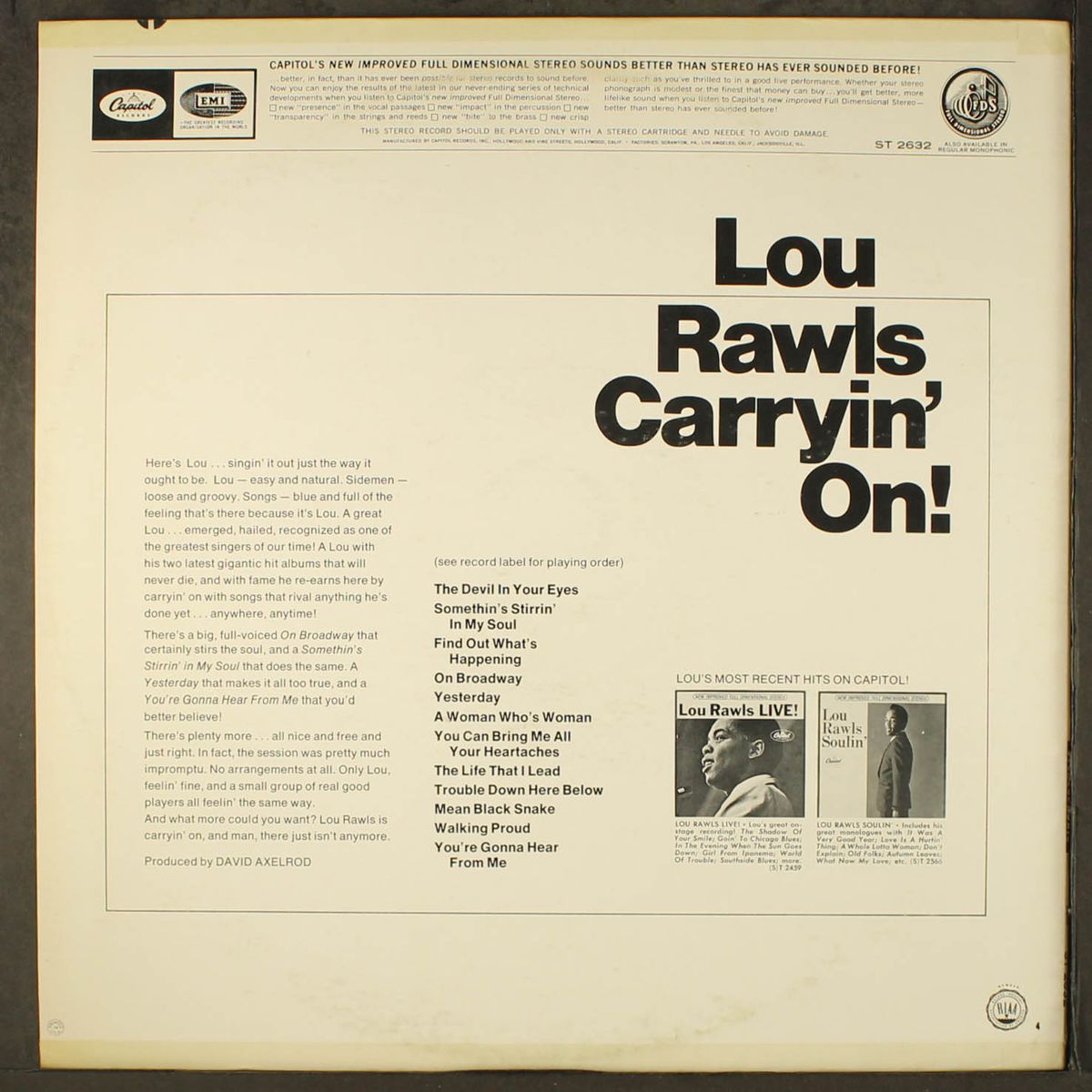 carryin' on! by LOU RAWLS