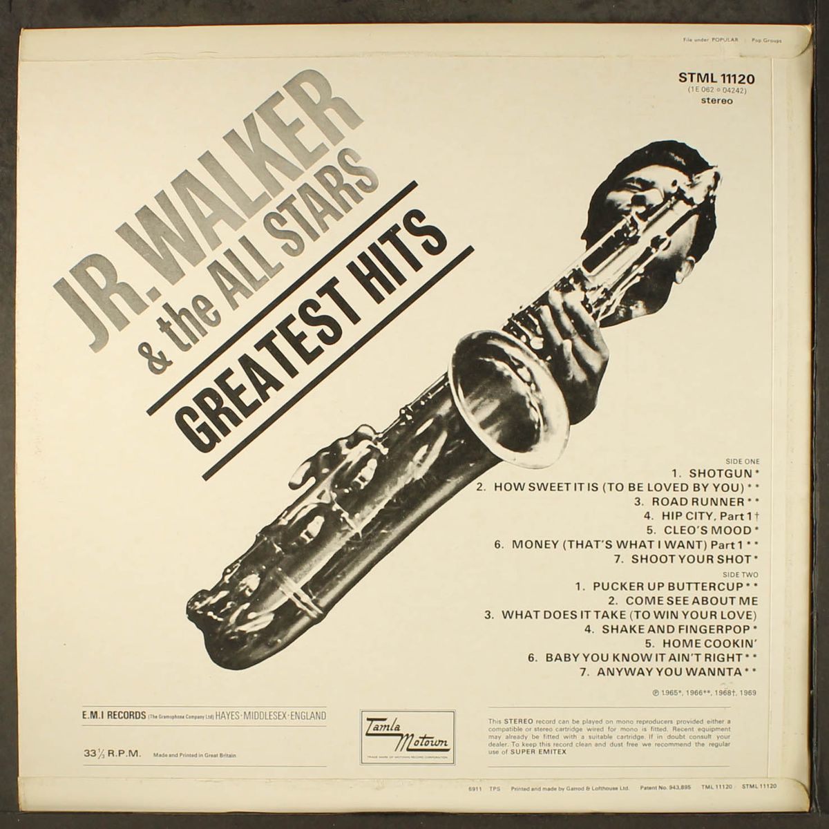 greatest hits by JR. WALKER & ALL STARS