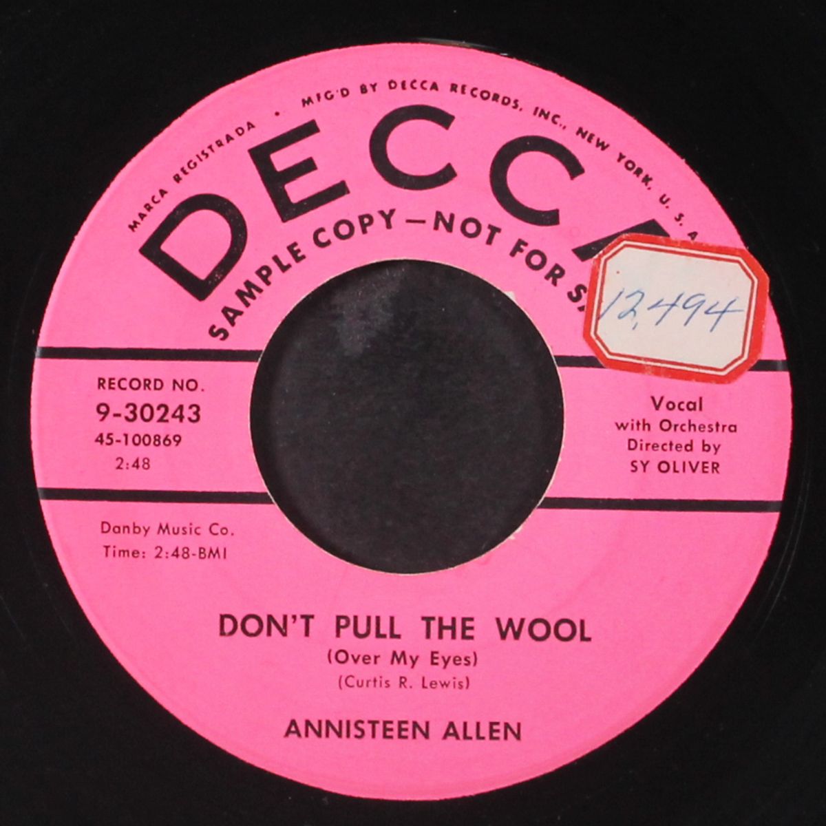 don't pull the wool / that's the music for me by ANNISTEEN ALLEN