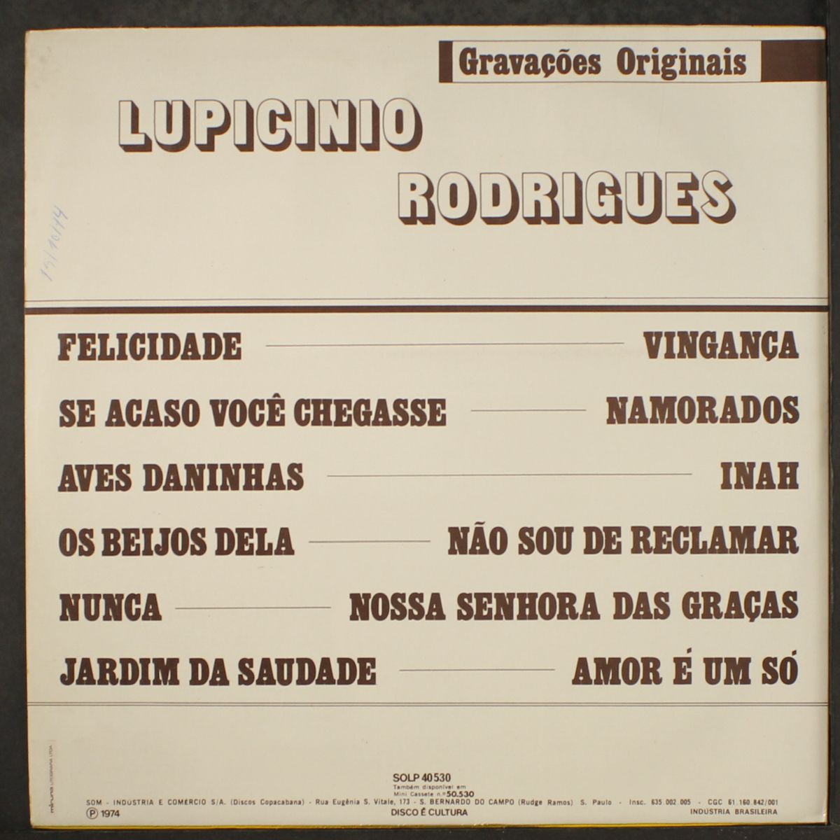gravacoes de matrizes originais by LUPICINIO RODRIGUES