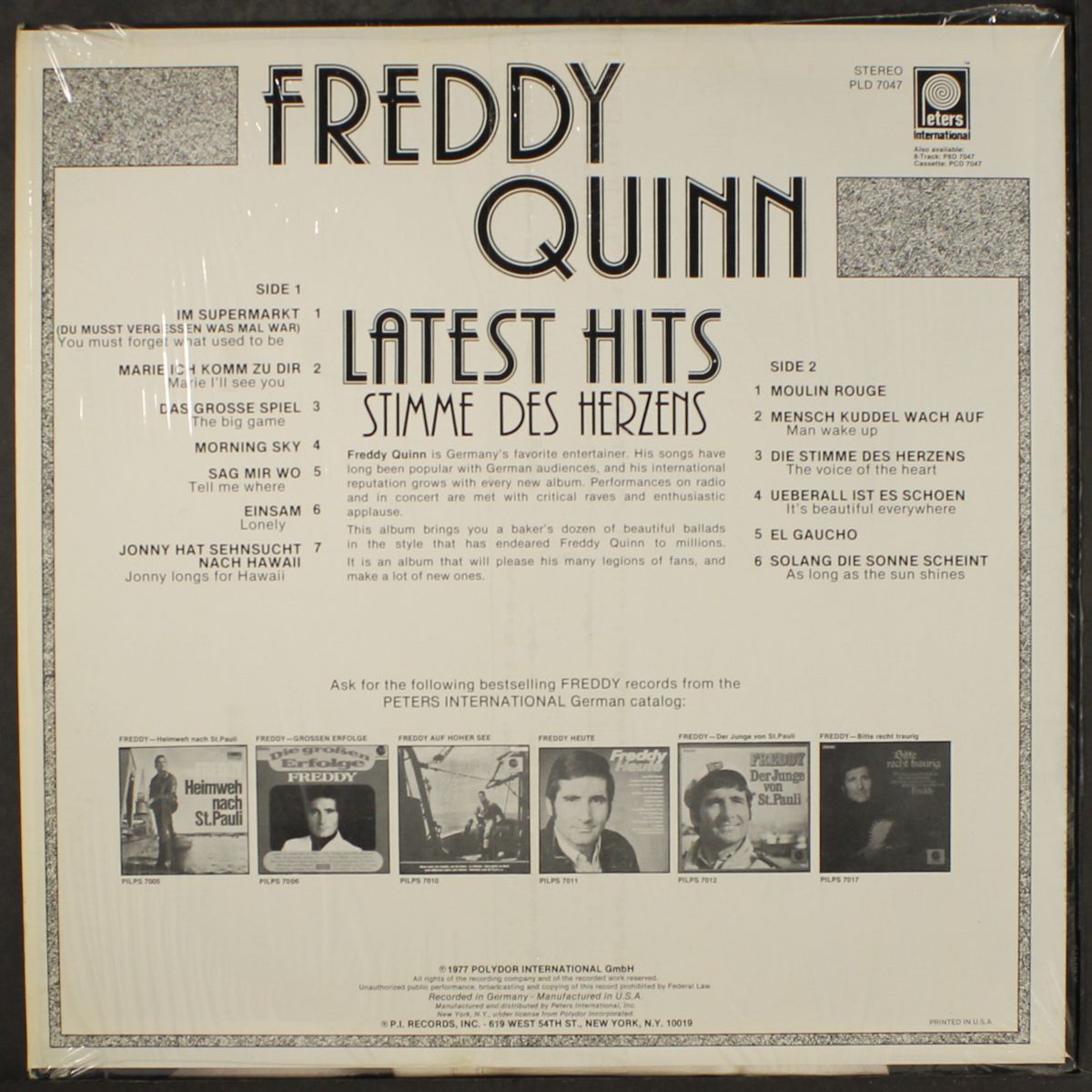latest hits by FREDDY QUINN