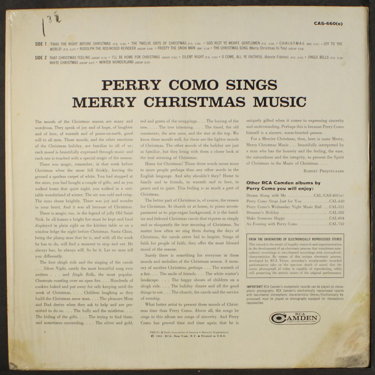 sings merry christmas music by PERRY COMO