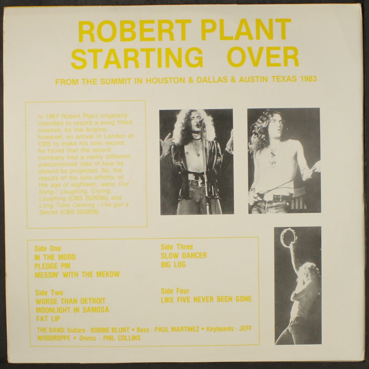 starting over (texas: 8-10-83) by ROBERT PLANT