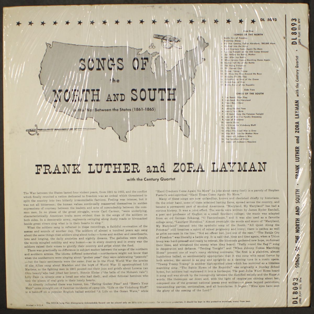 songs of the north and south by FRANK LUTHER & ZORA LAYMAN