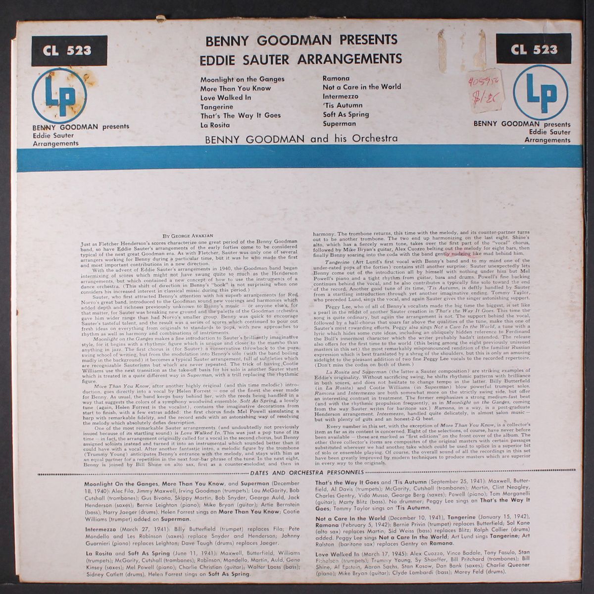 arrangements by eddie sauter by BENNY GOODMAN