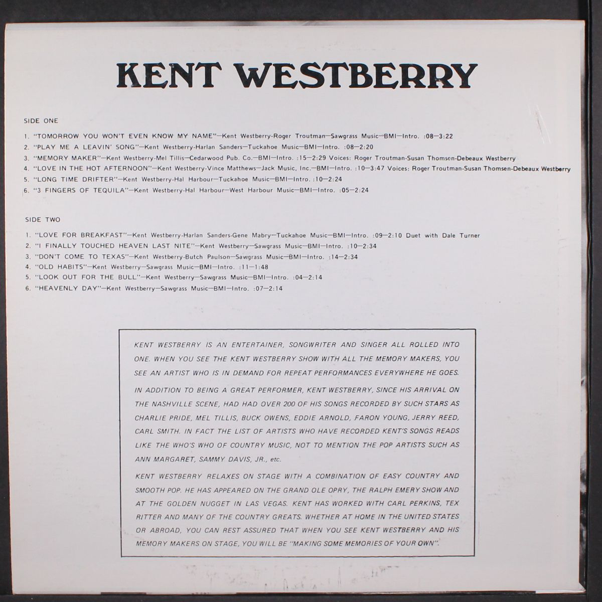 kent westberry by KENT WESTBERRY