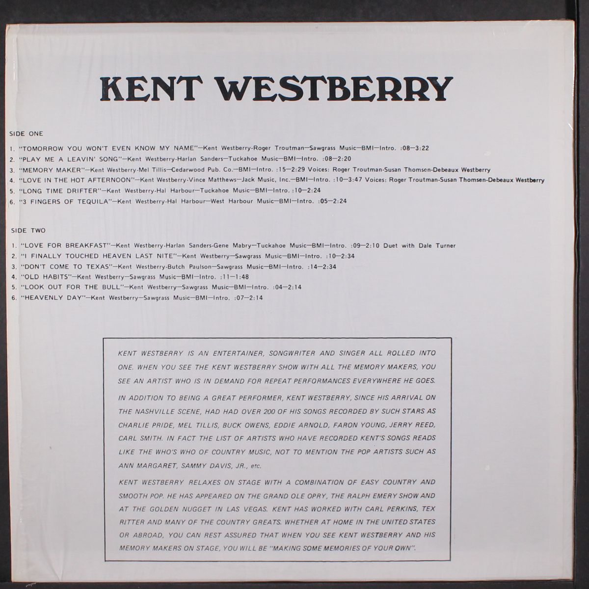 kent westberry by KENT WESTBERRY