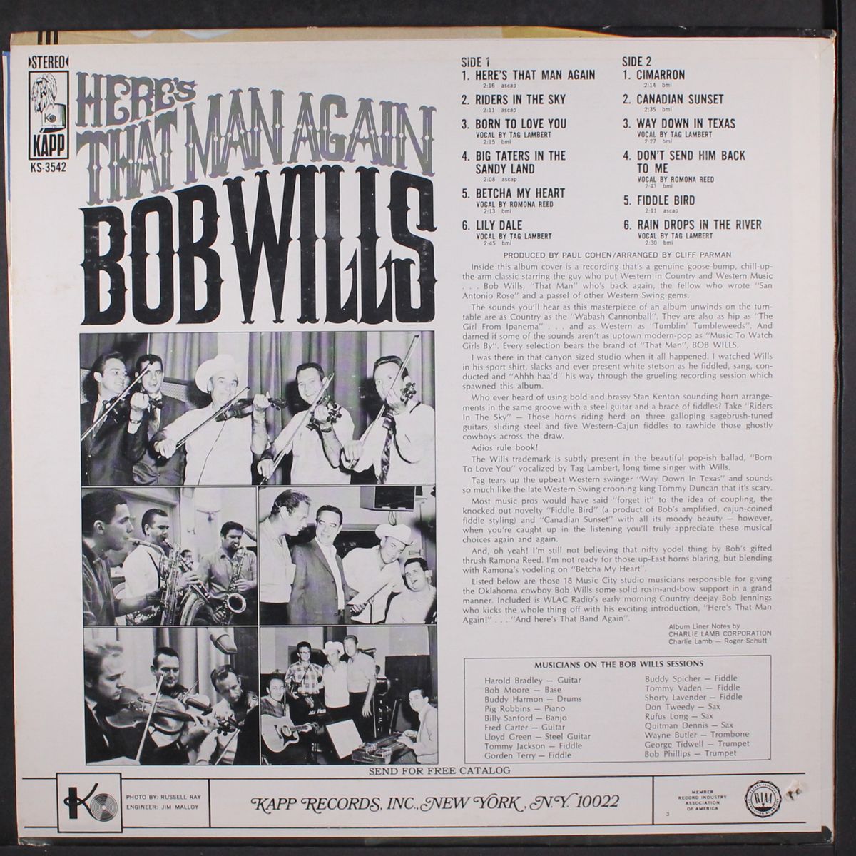 here's that man again by BOB WILLS