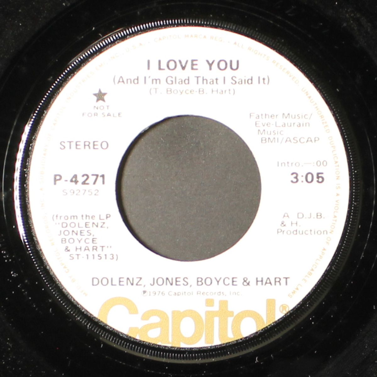 i love you / mono by DOLENZ, JONES, BOYCE & HART