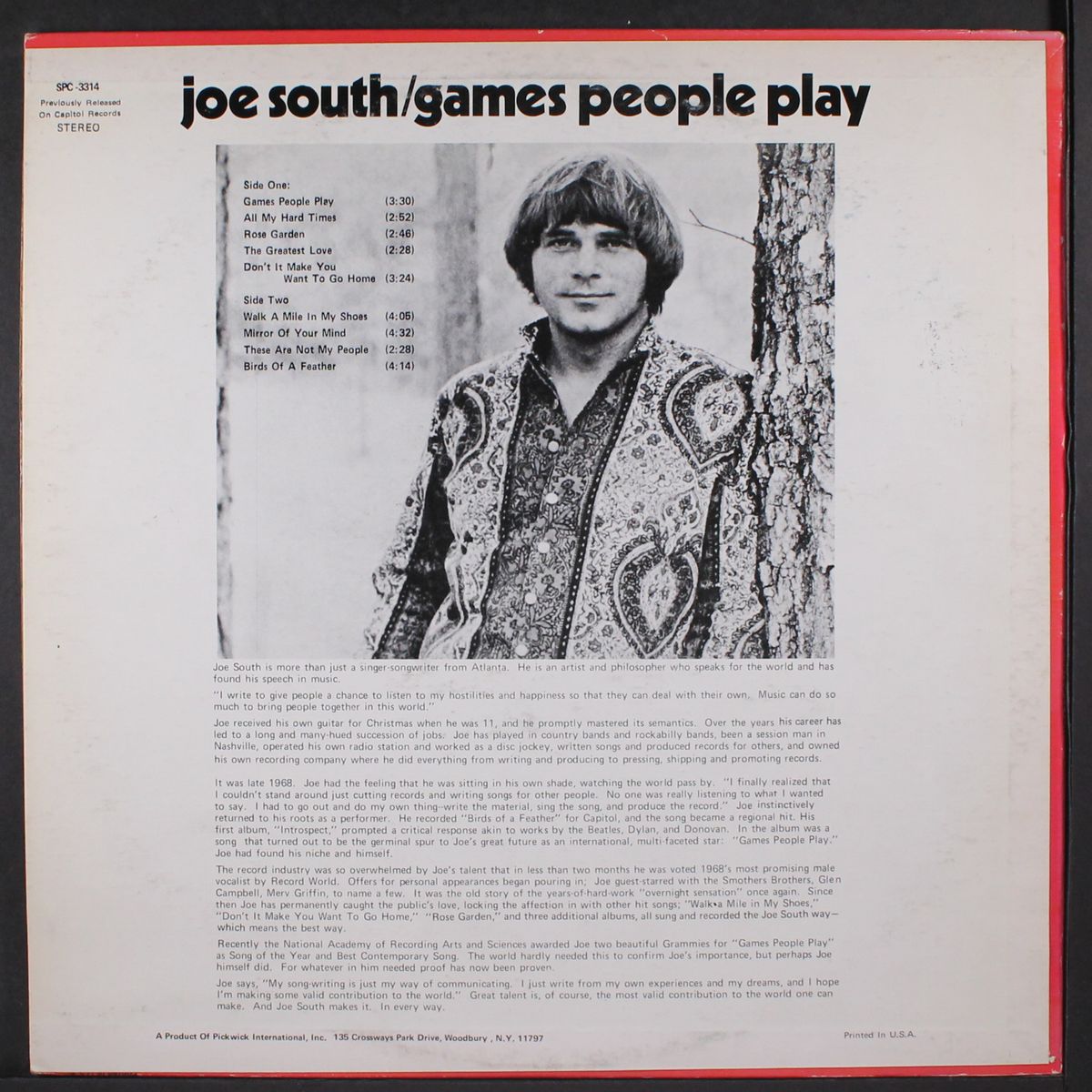 games people play by JOE SOUTH