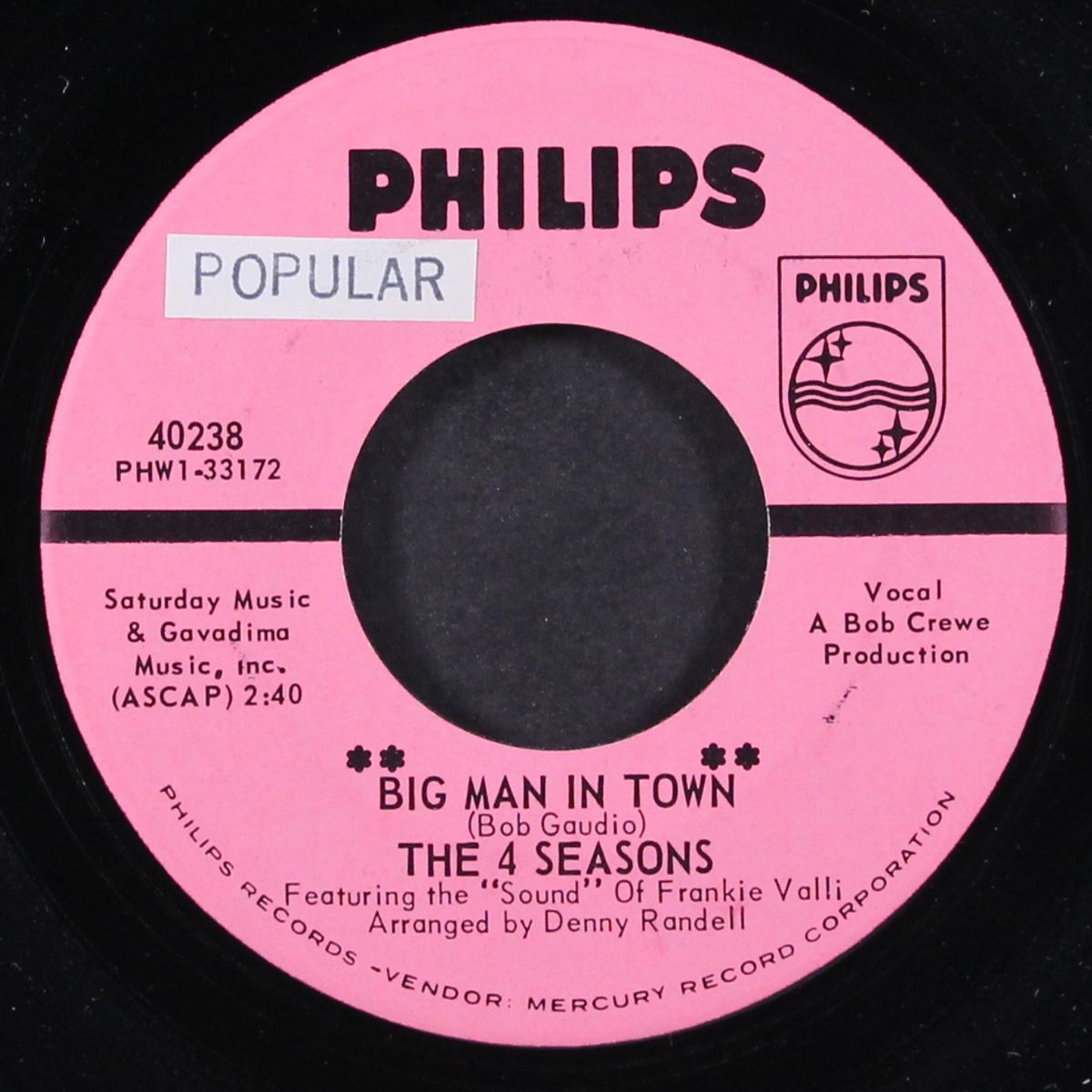 big man in town / little angel by FOUR SEASONS