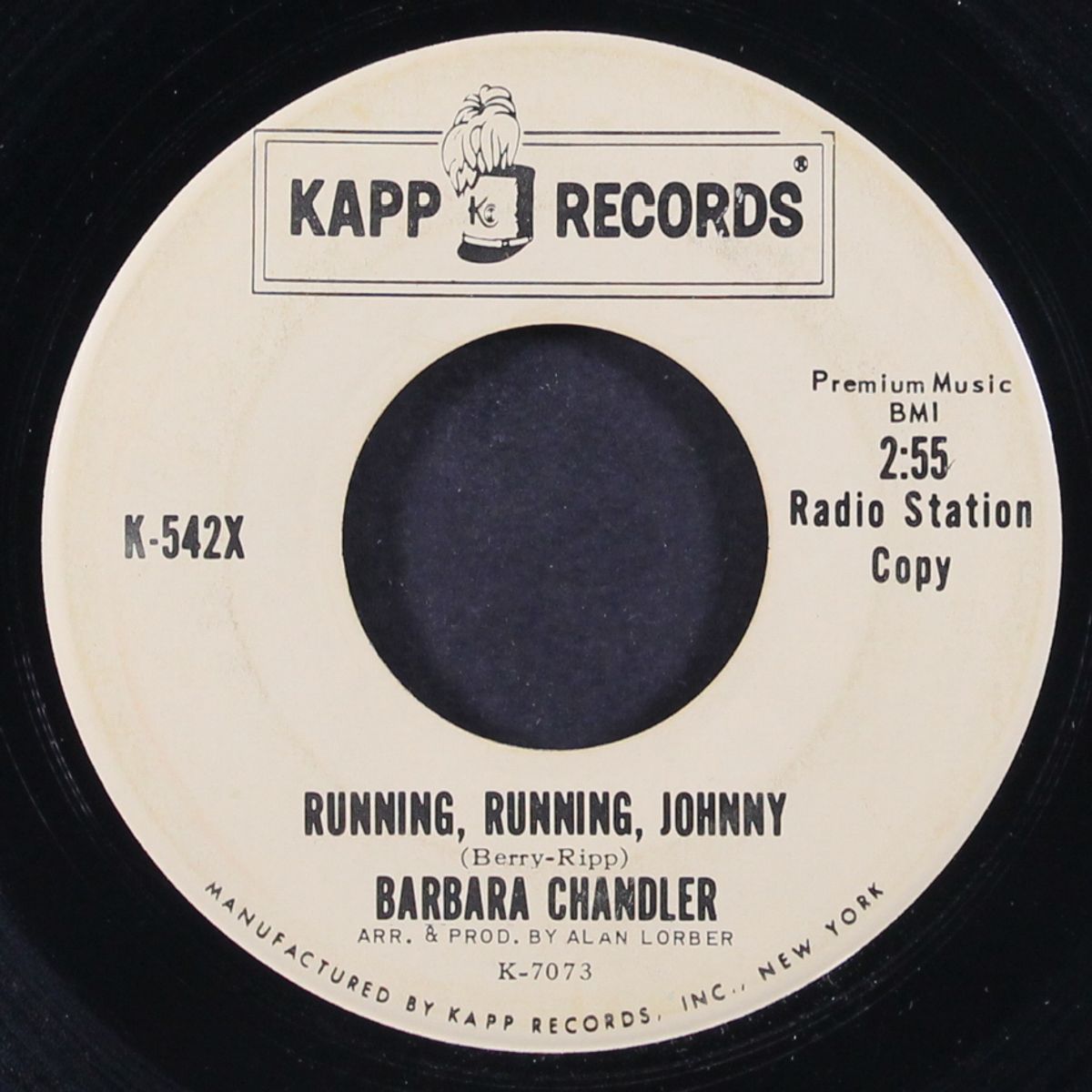 running, running, johnny / it hurts to be sixteen by BARBARA CHANDLER