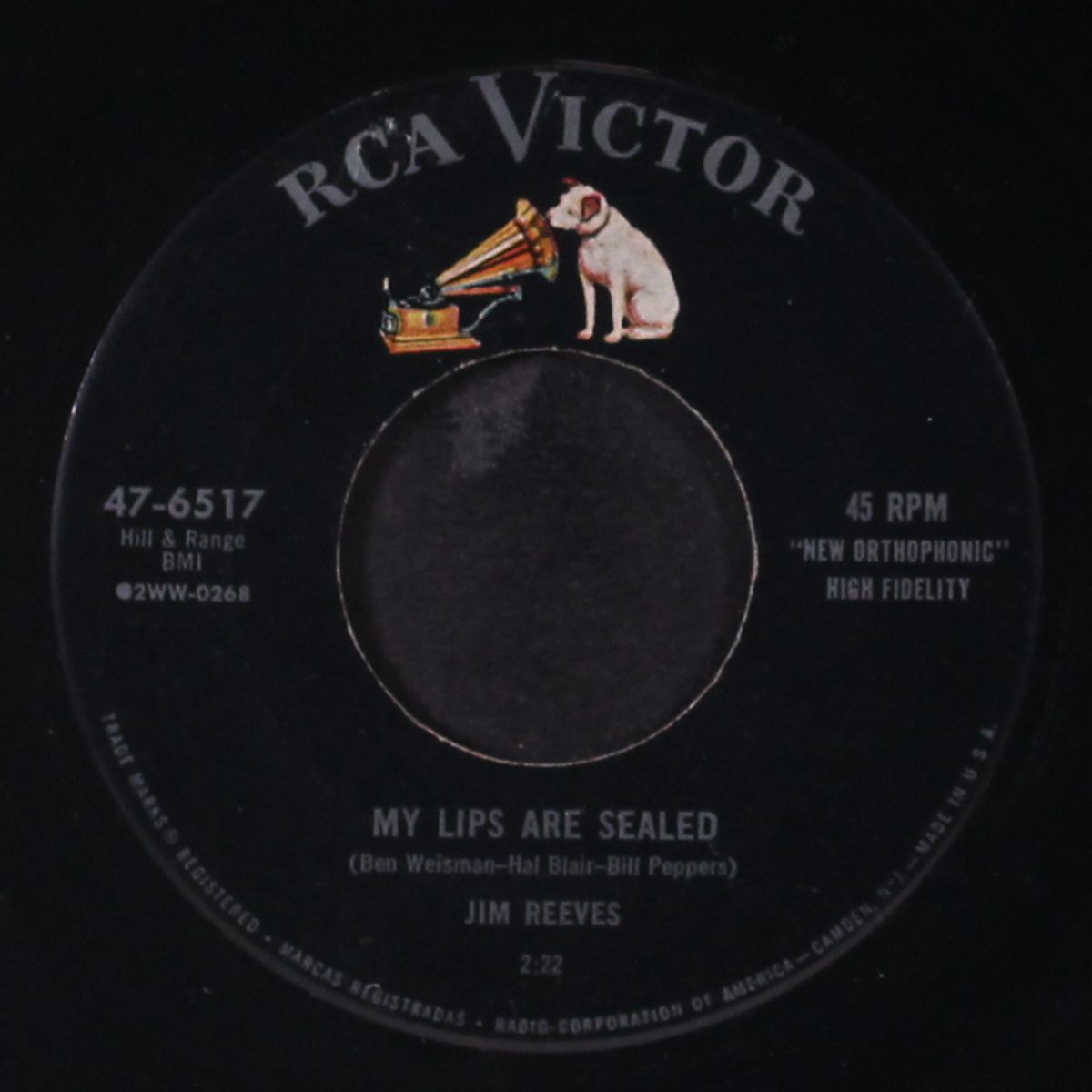 my lips are sealed / pickin' a chicken by JIM REEVES