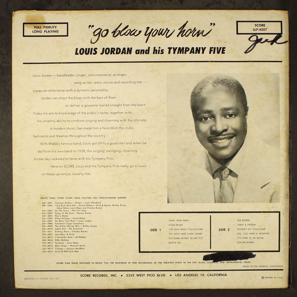 go blow your horn by LOUIS JORDAN