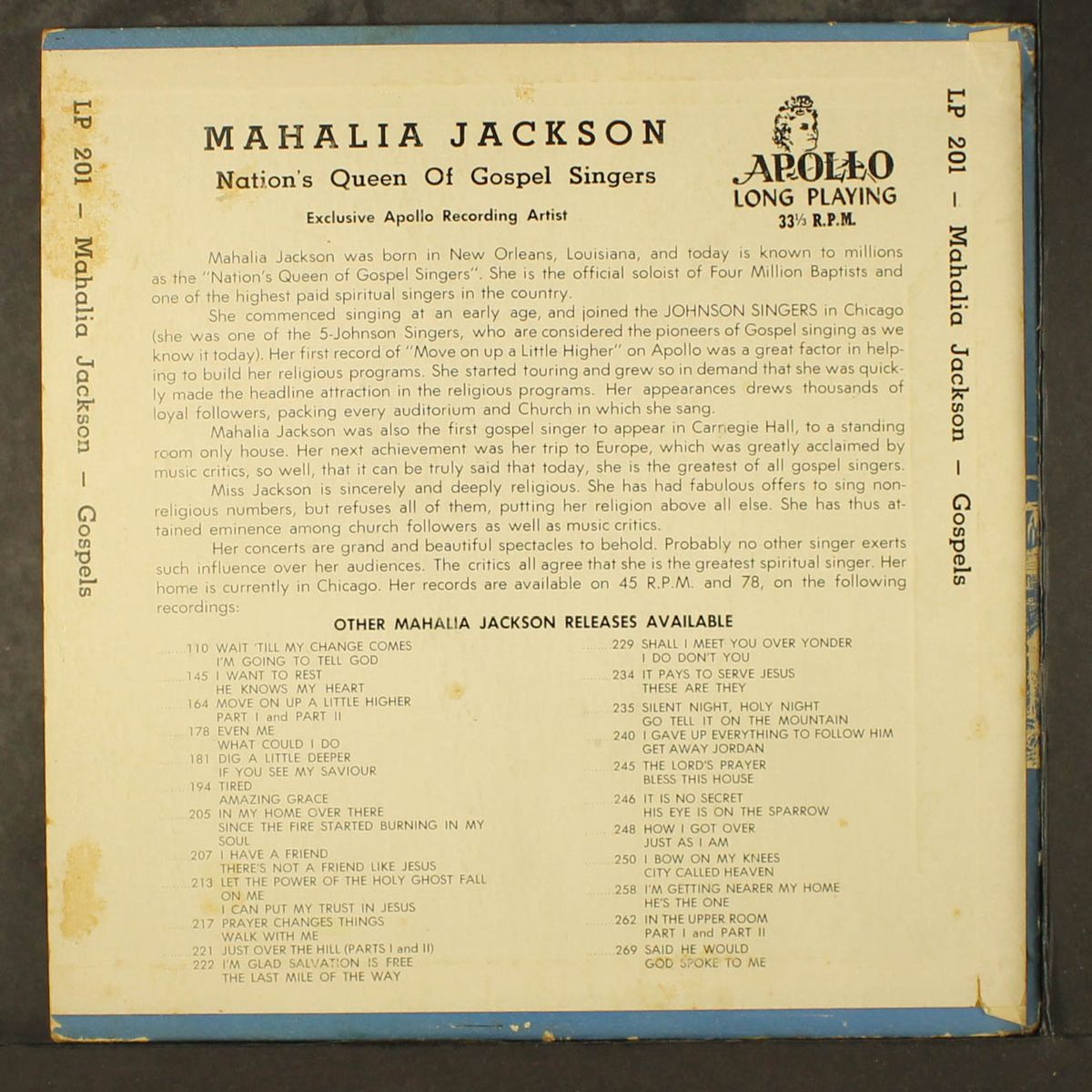 queen of the gospel singers by MAHALIA JACKSON