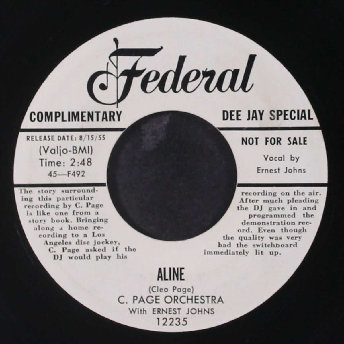 aline / a long, long time ago by CLEO PAGE & ERNEST JOHNS