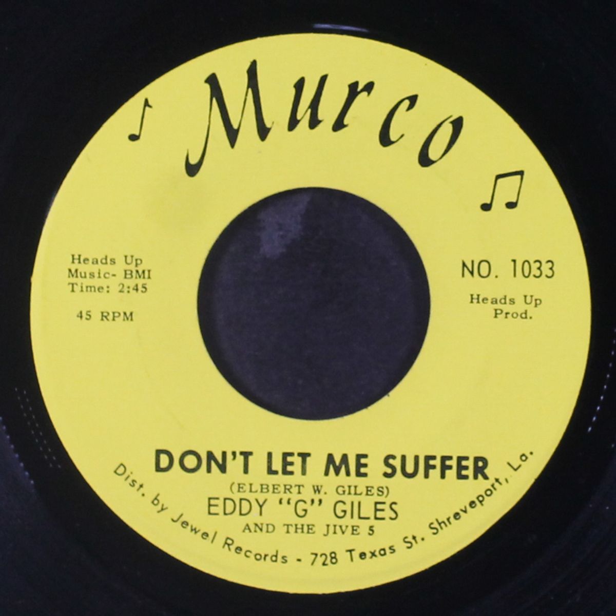 don't let me suffer / while i'm away by EDDY 'G' GILES