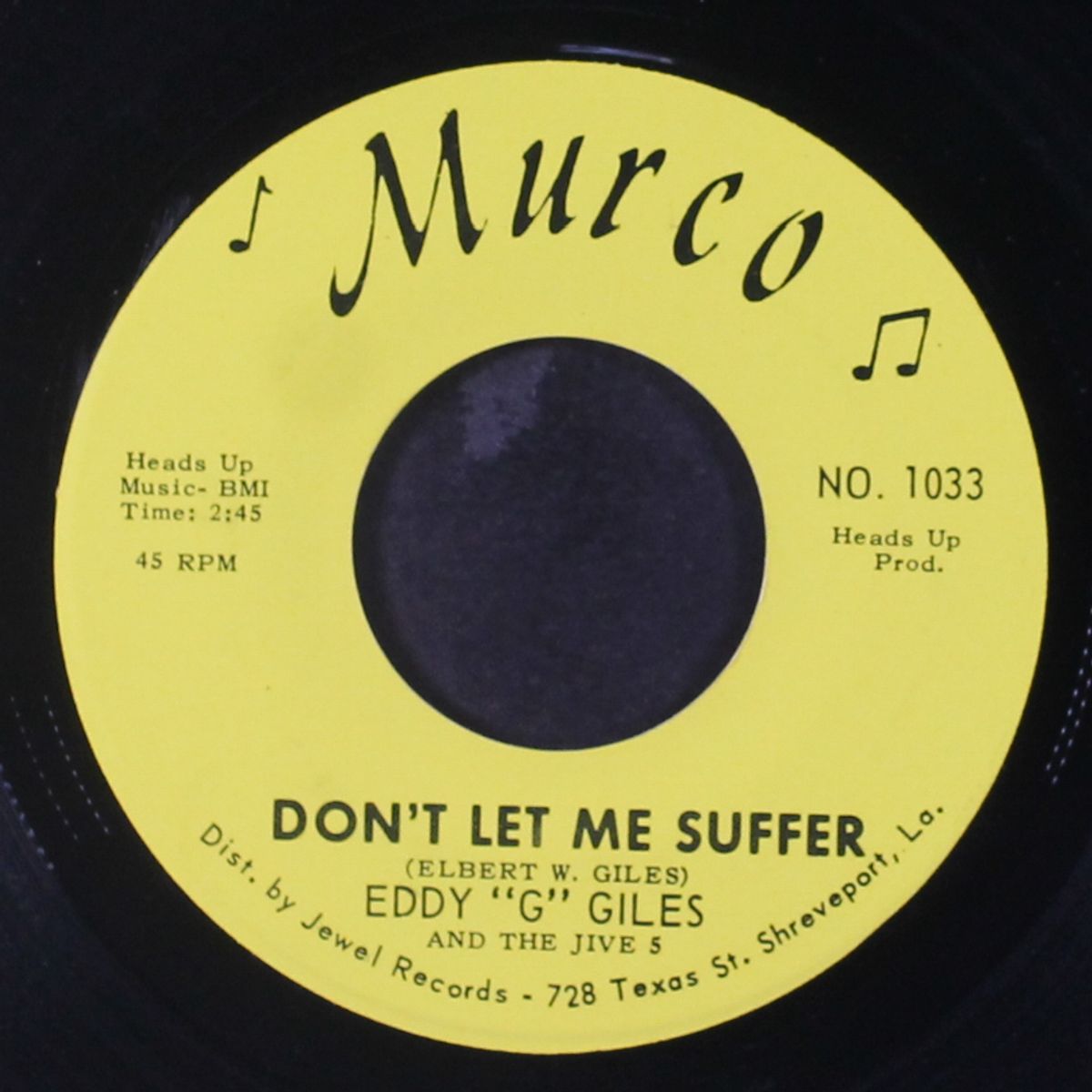 don't let me suffer / while i'm away by EDDY 'G' GILES