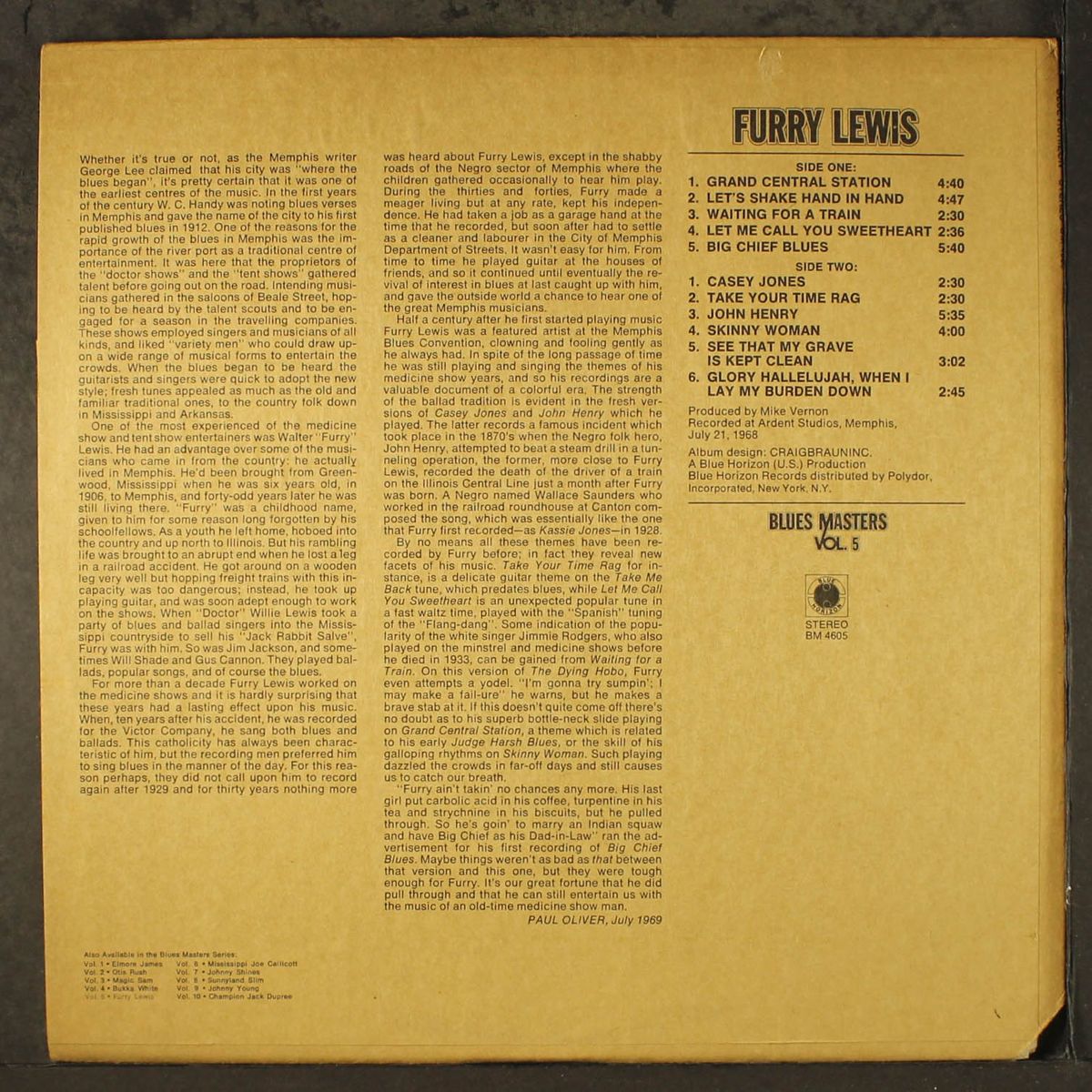 blues masters, vol. 5 by FURRY LEWIS