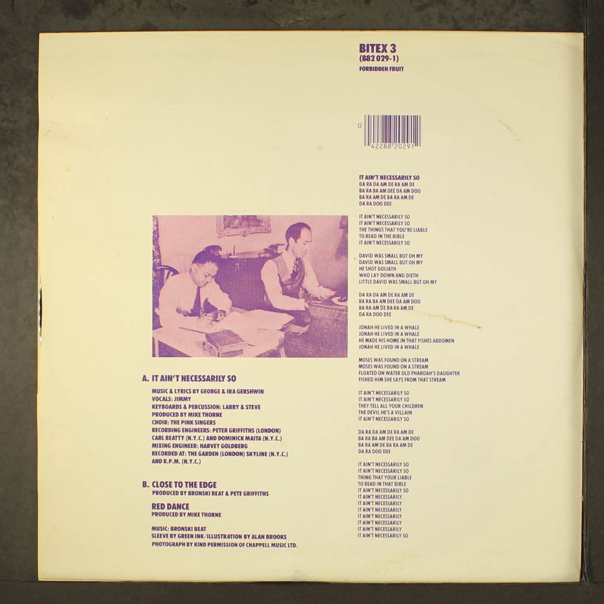 it ain't necessarily so / close to the edge / red dance by BRONSKI BEAT