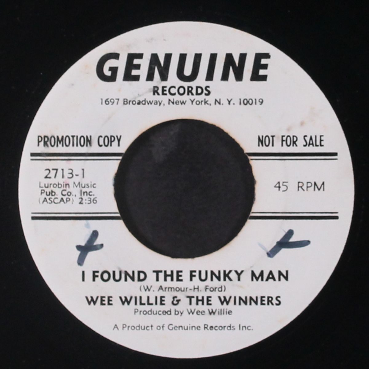 i found the funky man / teenage love affair by WEE WILLIE & WINNERS