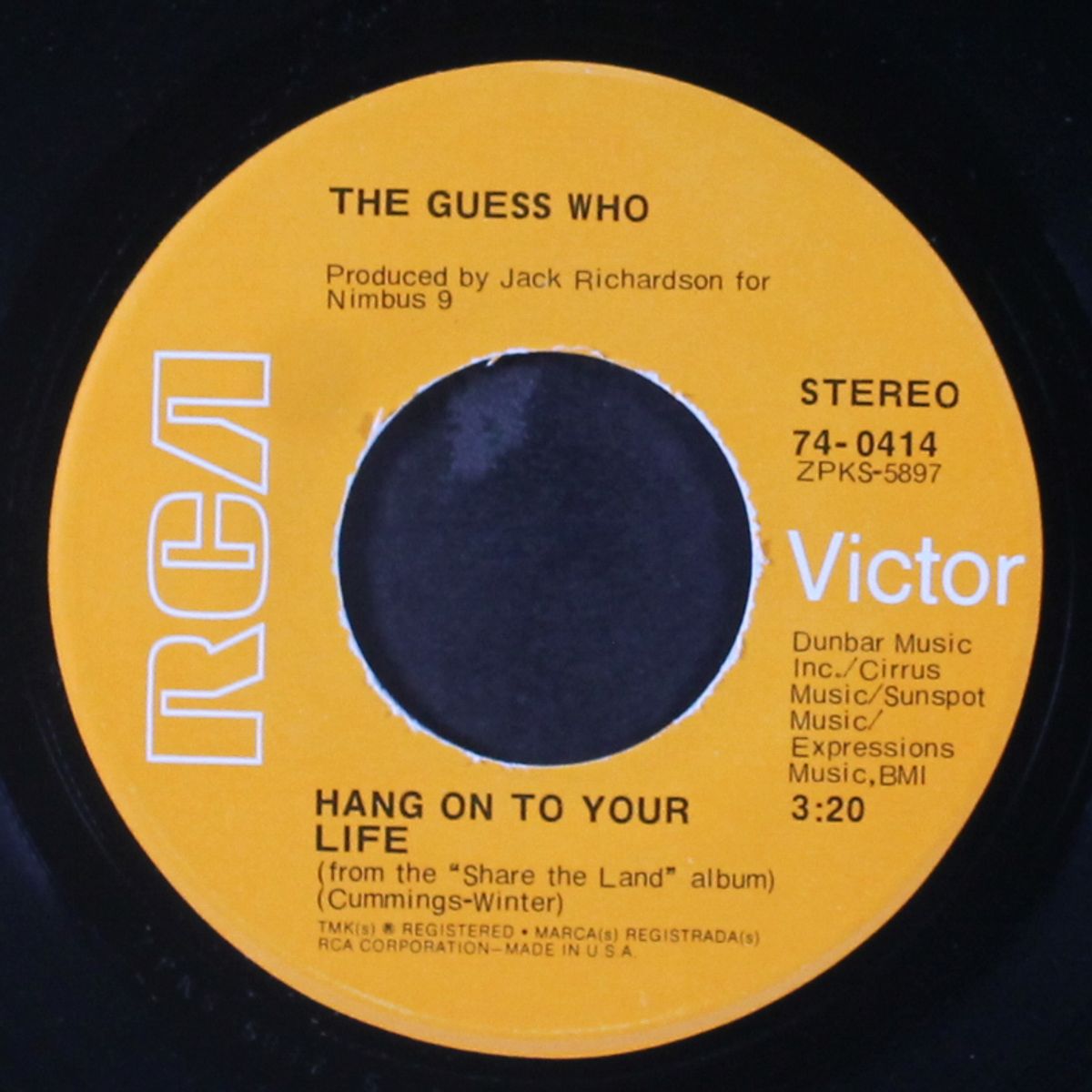 hang on to your life / do you miss me darlin' by GUESS WHO