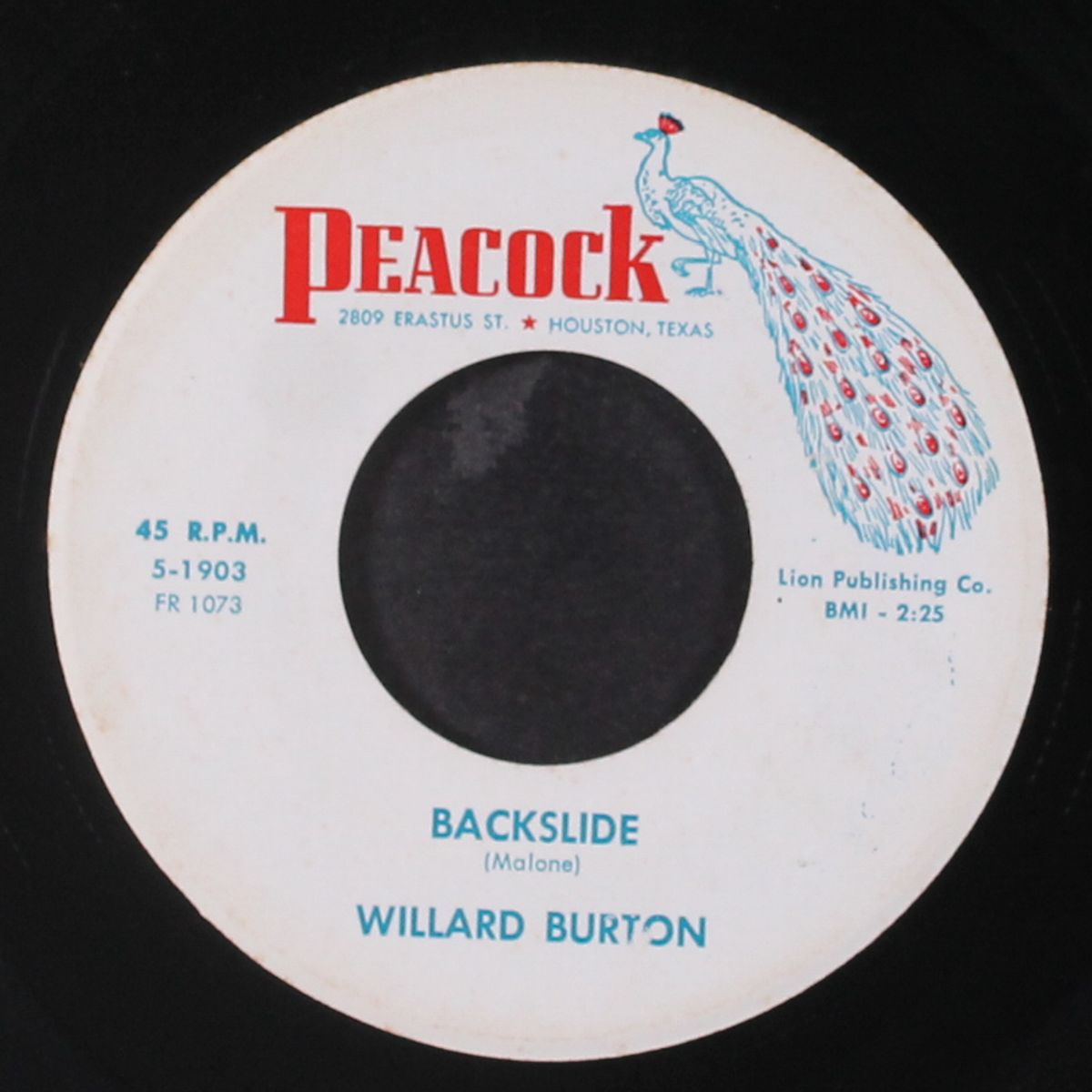 backslide / teardrops of love by WILLARD BURTON