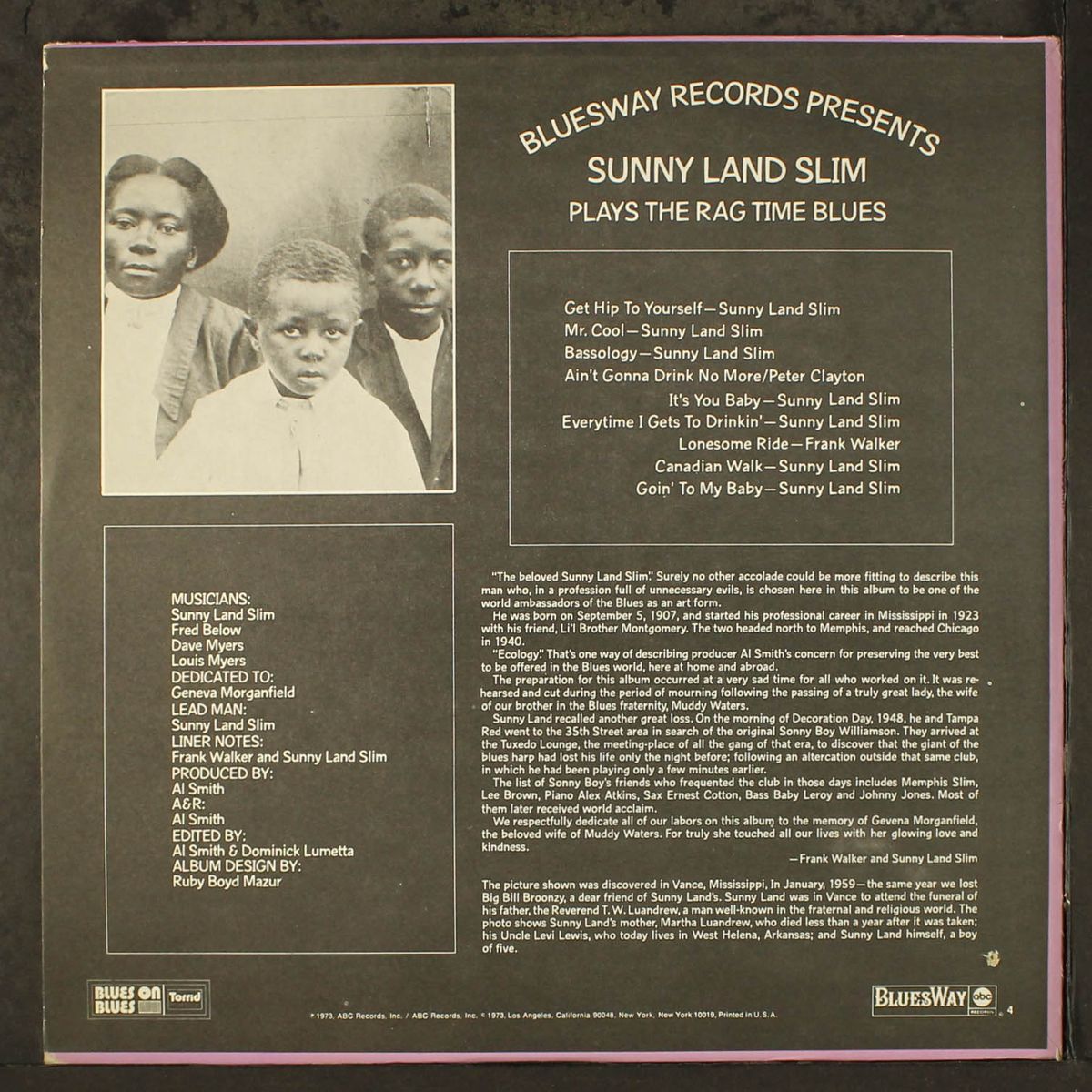 plays the rag time blues by SUNNY LAND SLIM