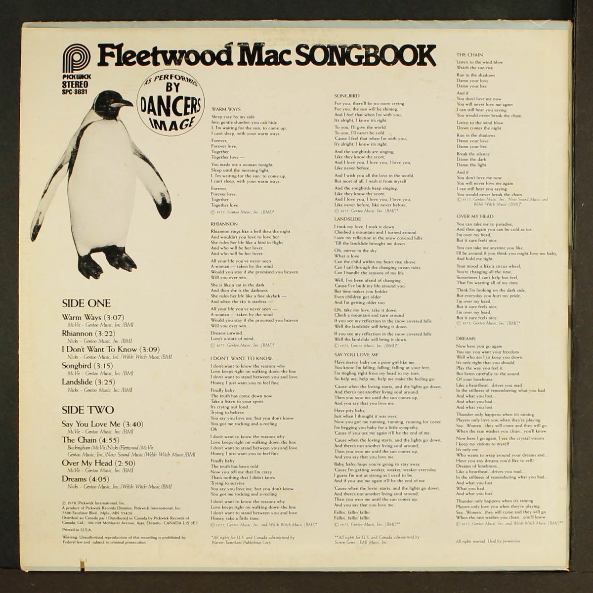 fleetwood mac songbook by DANCERS IMAGE