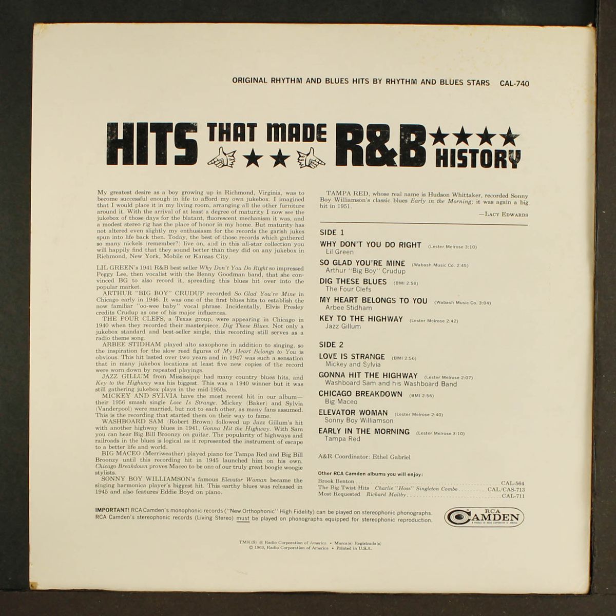 original rhythm & blues hits by VARIOUS