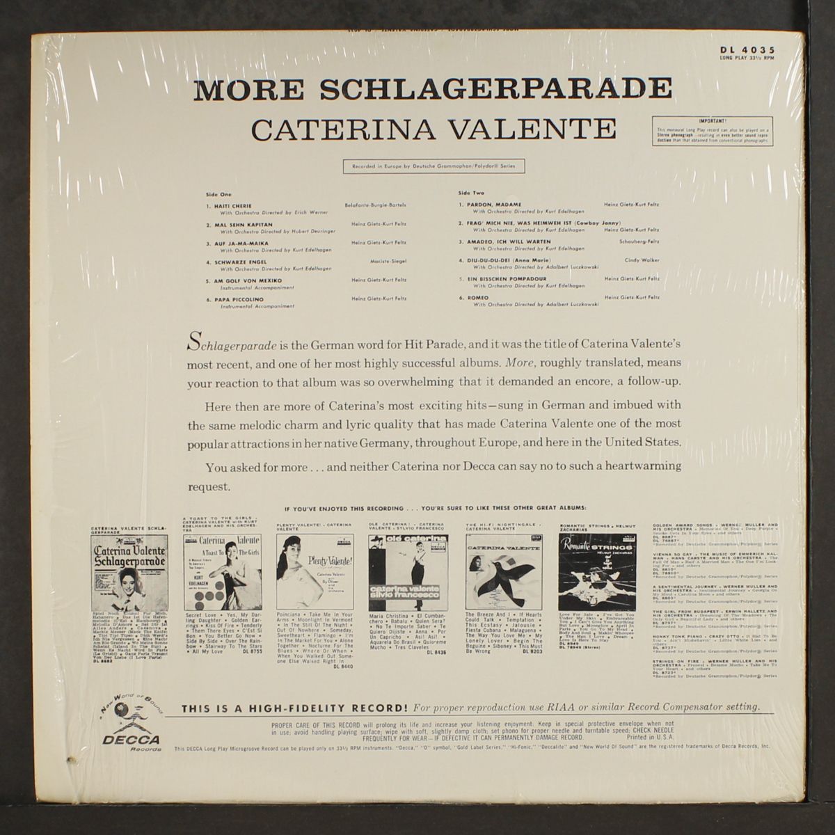 more schlagerparade by CATERINA VALENTE