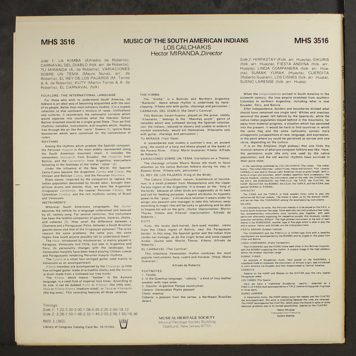 music of the south american indians by LOS CALCHAKIS