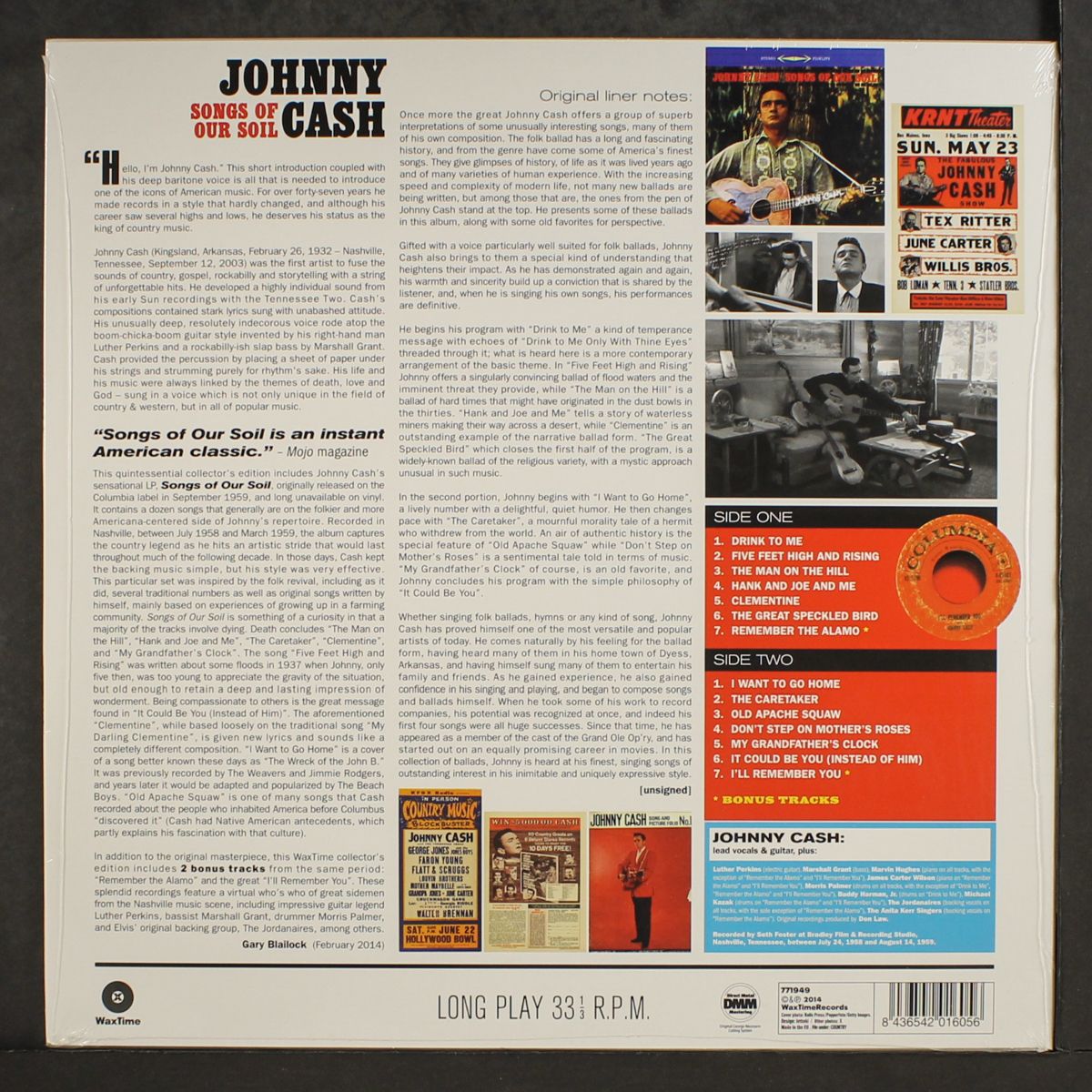 songs of our soil by JOHNNY CASH