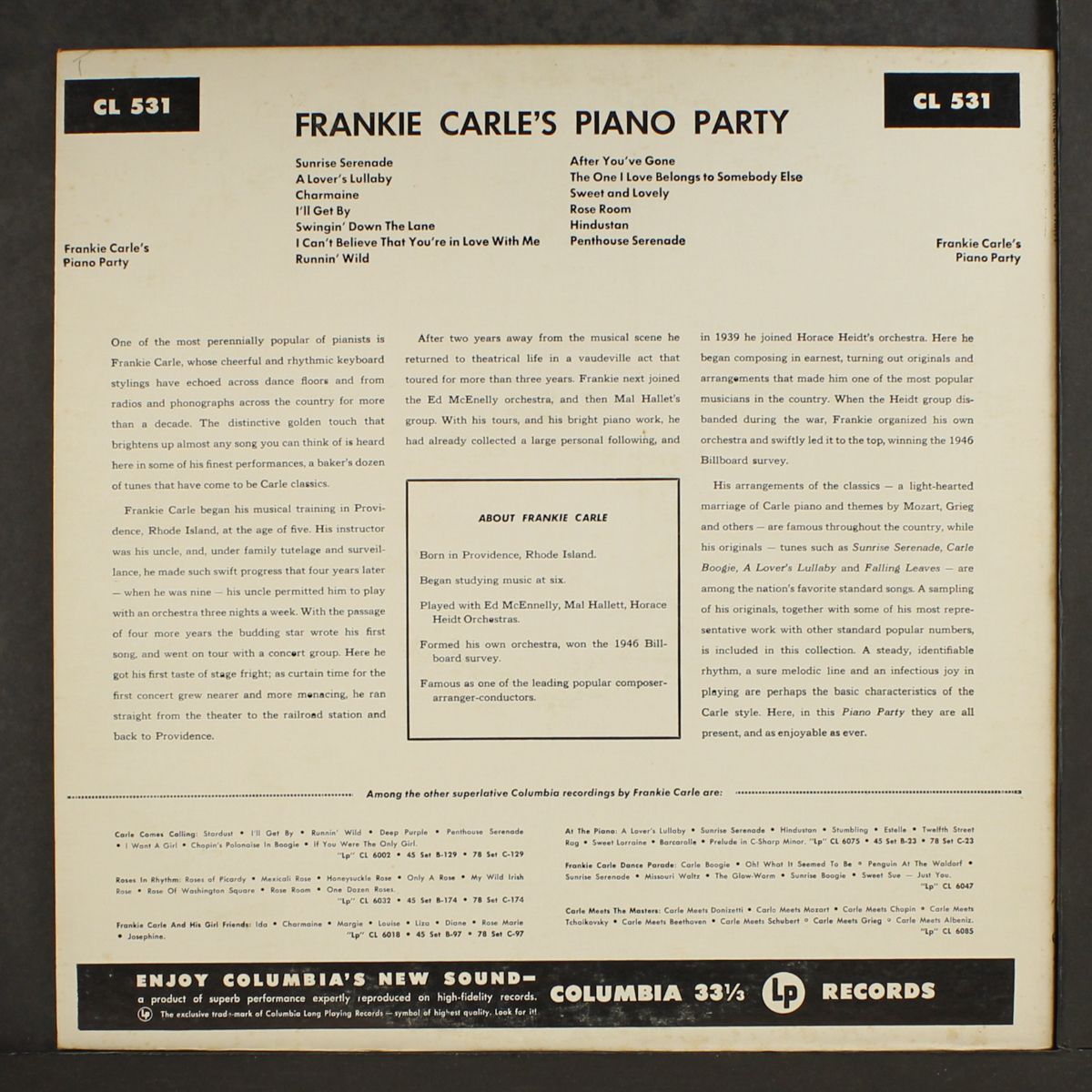 piano party by FRANKIE CARLE