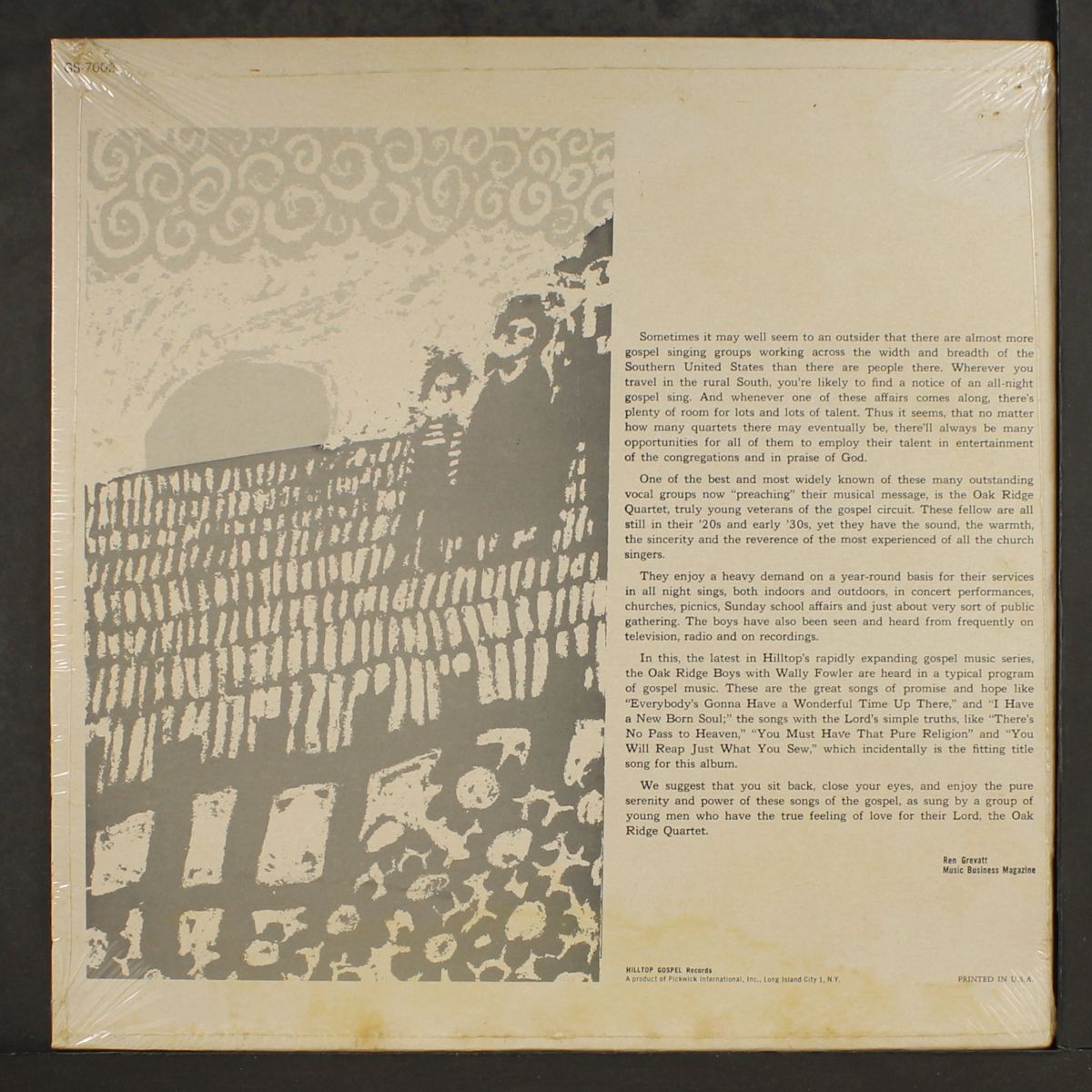 you will reap just what you sow by WALLY FOWLER & OAK RIDGE QUARTET