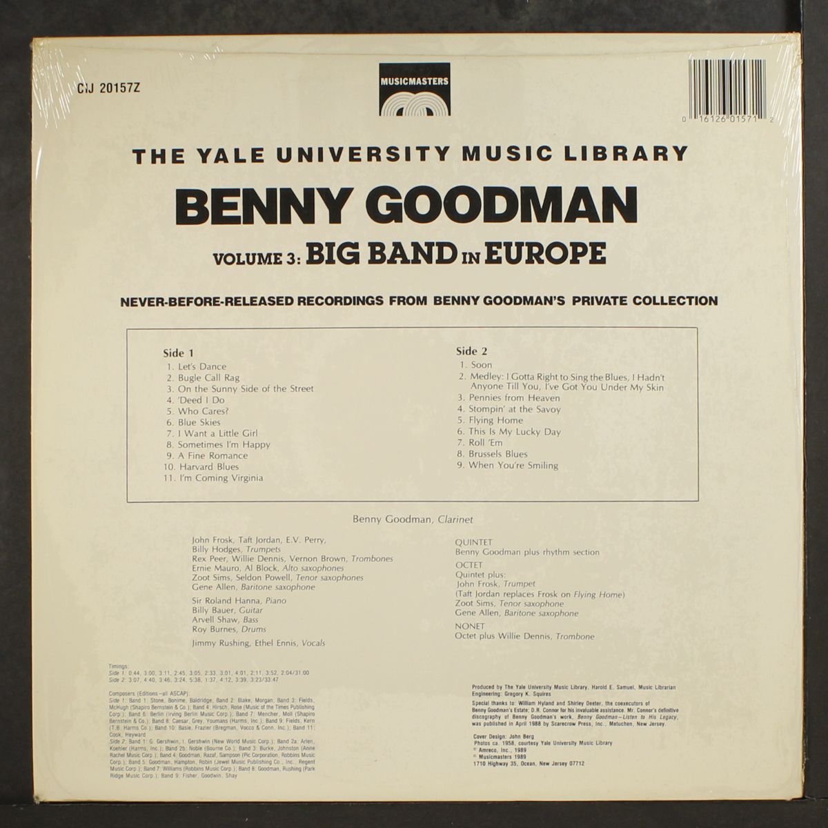 the yale university music library, vol. 3: big band in europe by BENNY GOODMAN