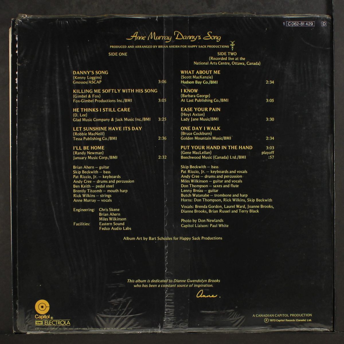 danny's song by ANNE MURRAY