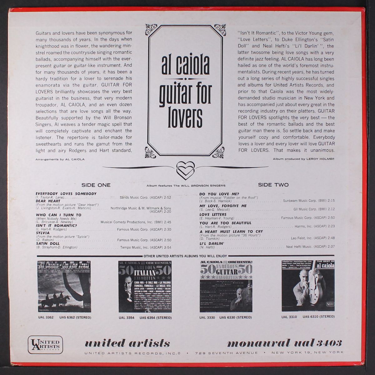 guitar for lovers by AL CAIOLA
