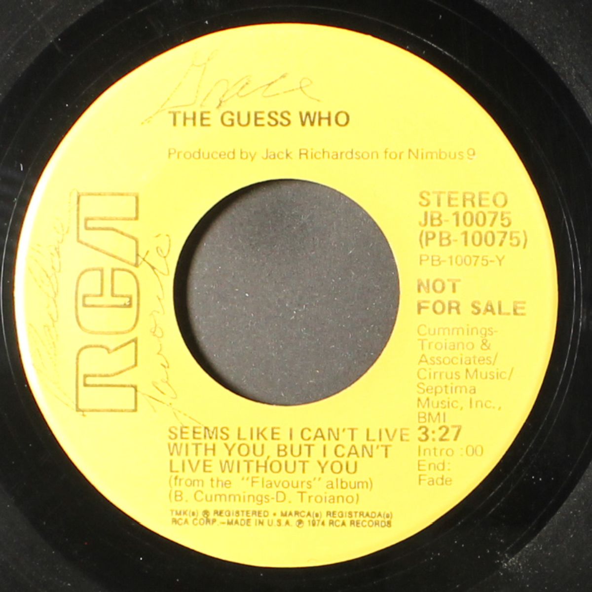 seems like i can't live with you but i can't live without you / mono by GUESS WHO