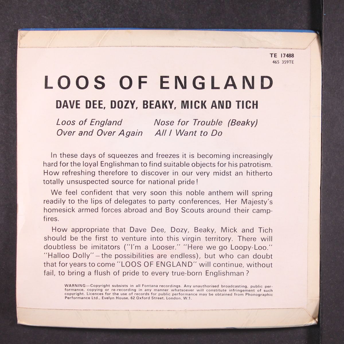loos of england + 3 by DAVE DEE, DOZY, BEAKY, MICK & TICH